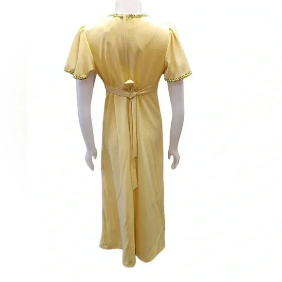 Jolies Junior Yellow & Green Vintage  Maxi Dress Size 13 - Picture 2 of 8